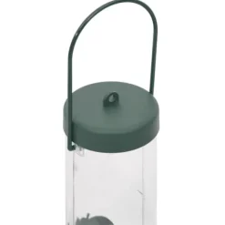 Foderautomater til fugle 3 stk. - Elegant design | Farve: Mørkegrøn | Størrelse: 17x17x32 cm