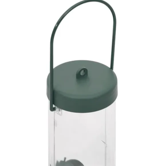 Foderautomater til fugle 3 stk. - Elegant design | Farve: Mørkegrøn | Størrelse: 17x17x32 cm