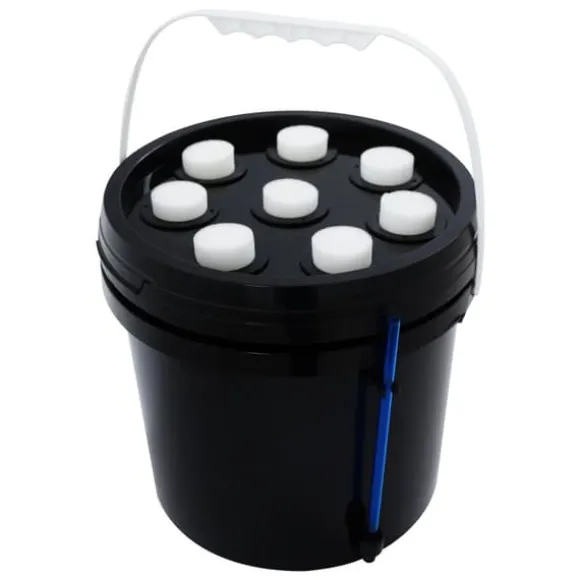 Fogponics hydroponisk system - Indendørs plantesæt - 8 plantepladser - Automatisk tågecyklus - Timer 60/30 min - 12–24 V DC - 27×27×29 cm - Sort