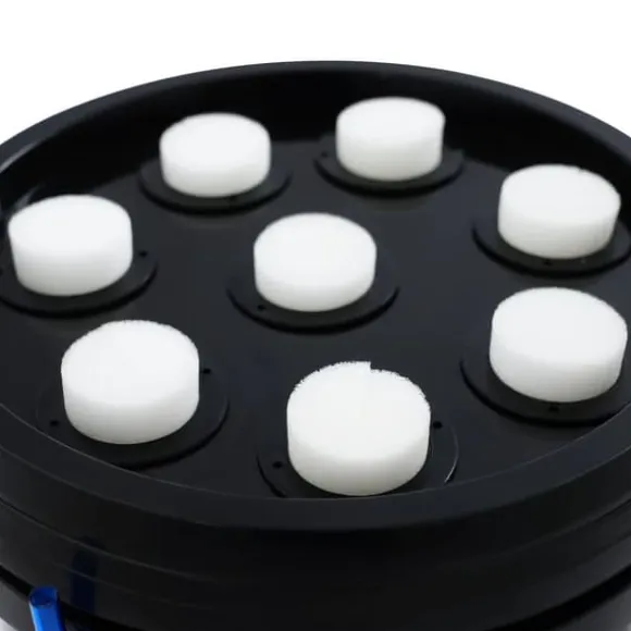 Fogponics hydroponisk system - Indendørs plantesæt - 8 plantepladser - Automatisk tågecyklus - Timer 60/30 min - 12–24 V DC - 27×27×29 cm - Sort