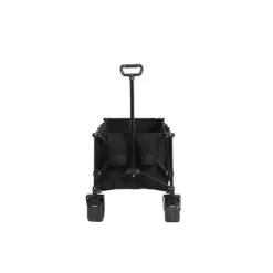 Foldbar ekstra rummelig trolley med terrængående hjul, 300L kapacitet og drikkeholder – kapacitet til 100 kg – sort