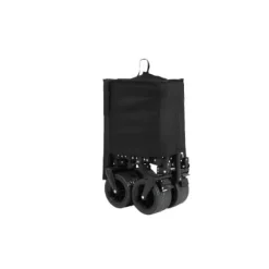 Foldbar ekstra rummelig trolley med terrængående hjul, 300L kapacitet og drikkeholder – kapacitet til 100 kg – sort