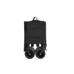 Foldbar ekstra rummelig trolley med terrængående hjul, 300L kapacitet og drikkeholder – kapacitet til 100 kg – sort