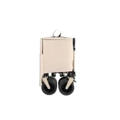 Foldbar havevogn med 100 kg kapacitet, robust 300L transportvogn med store terrængående hjul og drikkeholder - beige