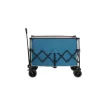 Foldbar vogn 220 kg med store hjul, holdbar 300L havevogn med terrænhjul og drikkeholder, blå