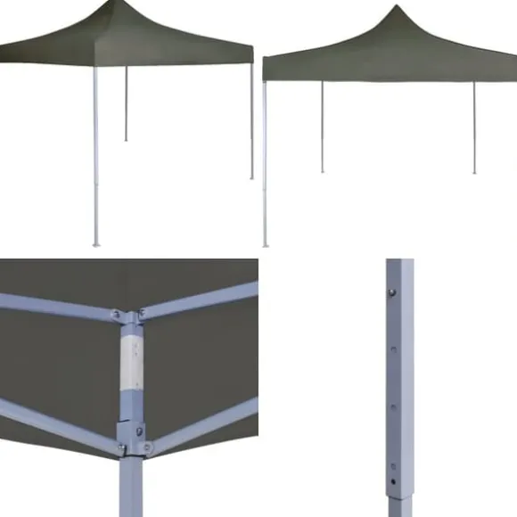 Foldbart festtelt 2 x 2 m stål antracitgrå - Festtelt - Festtelte - Home & Living