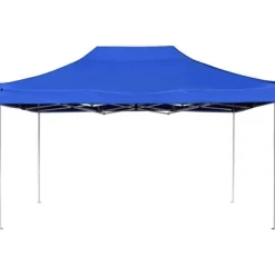 Foldbart festtelt aluminium - Professionelt partytelt | Størrelse: 4,5x3 m | Farve: Blå