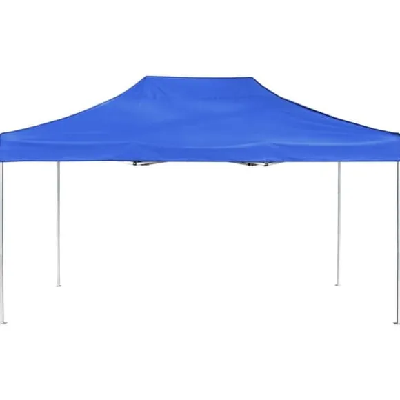 Foldbart festtelt aluminium - Professionelt partytelt | Størrelse: 4,5x3 m | Farve: Blå