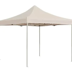 Foldbart festtelt i aluminium - Elegant cremefarvet design | Størrelse: 2x2 m