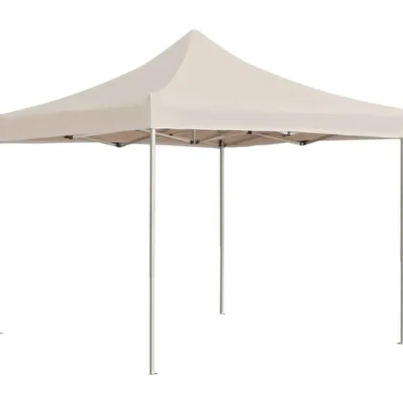 Foldbart festtelt i aluminium - Elegant cremefarvet design | Størrelse: 2x2 m