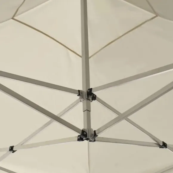 Foldbart festtelt i aluminium - Elegant cremefarvet design | Størrelse: 2x2 m