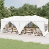 Foldbart festtelt med sidevægge 3x6 m | Farve: Hvid | UV-resistent og vandafvisende