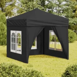Foldbart festtelt med sidevægge - 2x2 m | Farve: Antracitgrå