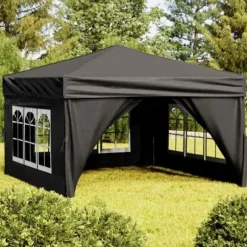 Foldbart festtelt med sidevægge - 2x2 m | Farve: Sort