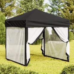 Foldbart festtelt med sidevægge - 2x2 m | Farve: Sort