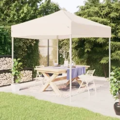 Foldbart festtelt 2x2 m - UV-resistent og vandafvisende | Farve: Creme