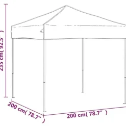 Foldbart festtelt 2x2 m - UV-resistent og vandafvisende | Farve: Creme