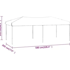 Foldbart festtelt 3x6 m - UV-resistent og vandafvisende | Farve: Antracitgrå