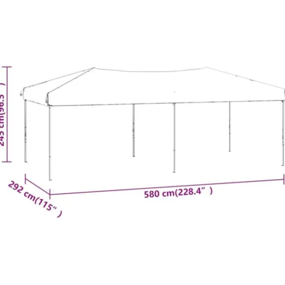 Foldbart festtelt 3x6 m - UV-resistent og vandafvisende | Farve: Antracitgrå