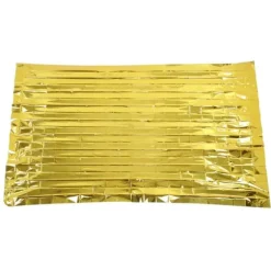 Foldbart PET-aluminiseret film termisk nødtæppe - Bærbart overlevelsesudstyr til camping og udendørsaktiviteter - Guld, 210 cm x 160 cm
