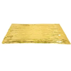 Foldbart PET-aluminiseret film termisk nødtæppe - Bærbart overlevelsesudstyr til camping og udendørsaktiviteter - Guld, 210 cm x 160 cm
