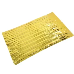 Foldbart PET-aluminiseret film termisk nødtæppe - Bærbart overlevelsesudstyr til camping og udendørsaktiviteter - Guld, 210 cm x 160 cm
