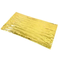 Foldbart PET-aluminiseret film termisk nødtæppe - Bærbart overlevelsesudstyr til camping og udendørsaktiviteter - Guld, 210 cm x 160 cm