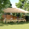 Foldbart pop up-festtelt - Ideelt til udendørs begivenheder | Farve: Beige | Størrelse: 580x292x315 cm