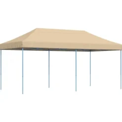 Foldbart pop up-festtelt - Ideelt til udendørs begivenheder | Farve: Beige | Størrelse: 580x292x315 cm