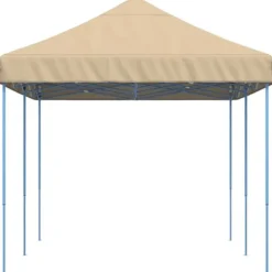 Foldbart pop up-festtelt - Ideelt til udendørs begivenheder | Farve: Beige | Størrelse: 580x292x315 cm
