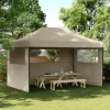 Foldbart pop up-festtelt med 3 sidevægge - Gråbrun | Størrelse: 300x300 cm