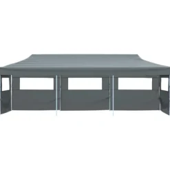 Foldbart pop up-festtelt med 5 sidevægge - UV-bestandigt og vandafvisende | Farve: Antracitgrå | Størrelse: 870x291x315 cm