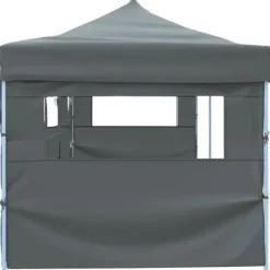 Foldbart pop up-festtelt med 5 sidevægge - UV-bestandigt og vandafvisende | Farve: Antracitgrå | Størrelse: 870x291x315 cm
