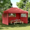 Foldbart pop up-festtelt med 3 sidevægge | Farve: Bordeaux