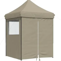 Foldbart pop up-festtelt med 4 sidevægge | Farve: Gråbrun
