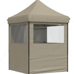 Foldbart pop up-festtelt med 4 sidevægge | Farve: Gråbrun