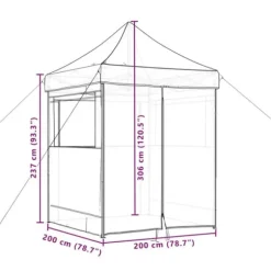 Foldbart pop up-festtelt med 4 sidevægge | Farve: Gråbrun