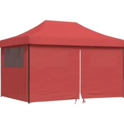 Foldbart pop-up festtelt med 4 sidevægge | Farve: Bordeaux | Størrelse: 3x3 m