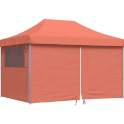 Foldbart pop-up festtelt med 4 sidevægge | Farve: Terracotta