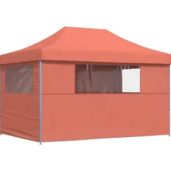 Foldbart pop-up festtelt med 4 sidevægge | Farve: Terracotta
