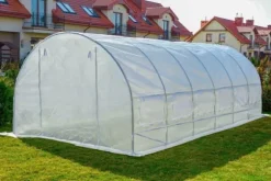 Folie tunnel drivhus med vinduer 600 x 300 x 200 cm Hvid