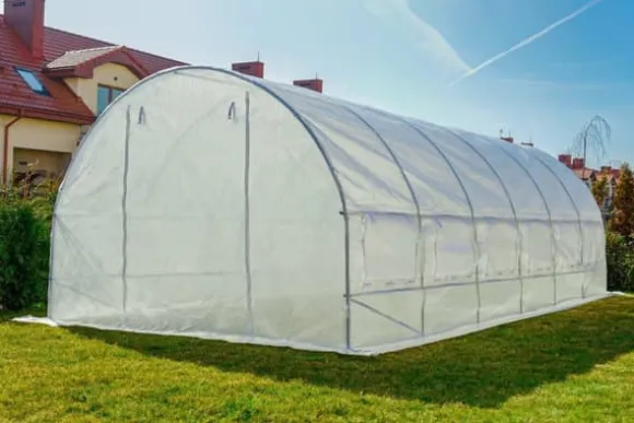 Folie tunnel drivhus med vinduer 600 x 300 x 200 cm Hvid