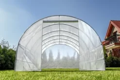 Folie tunnel drivhus med vinduer 600 x 300 x 200 cm Hvid