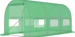 Foliedrivhus med vinduer 450x200x200 cm – Grønt – Havedrivhus