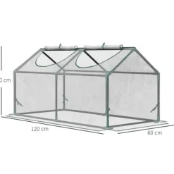 Foliedrivhus PVC 120x60x60 cm, transparent – tomathus & drivbænk