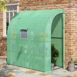 Foliedrivhus 200x100x215 cm med 2 døre, UV-beskyttelse, stål & PE, grøn – planteopdræt