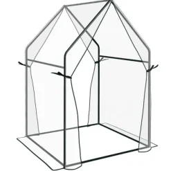Foliedrivhus 90x90x145 cm med dobbeltdør, vindtæt, PE, transparent