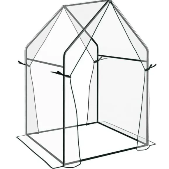 Foliedrivhus 90x90x145 cm med dobbeltdør, vindtæt, PE, transparent