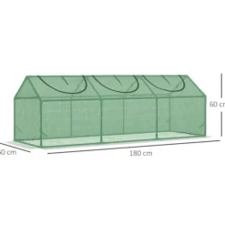 Foliedrivhus 180x60x60 cm med vindue, PE, grøn – tomathus & drivbænk