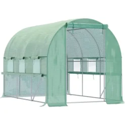 Foliedrivhus 2,95x2x2 m, gåbart, 6 vinduer, UV-beskyttelse – til havebrug